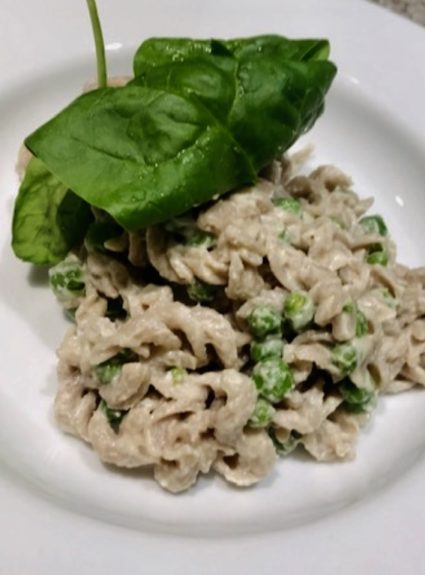 Creamy Pea Pasta with Spinach